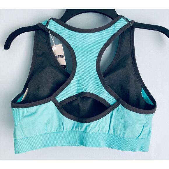 Baomosi Sports Bra XL NWT Turquoise and Gray - Picture 4 of 5
